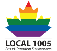Local 1005 logo with rainbow colours representing pride